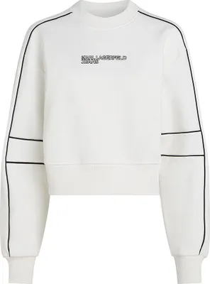 Produktbild von Karl Lagerfeld Relaxed Crop Piping Sweatshirt Weiß XS Frau Weiß XS