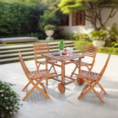 Produktbild von Gartenmöbelset ‘Ancarano’ 5-tlg. Set aus einem Tisch und 4 Stühlen Akazienholz