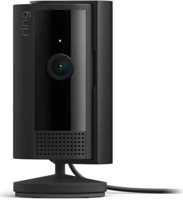 Produktbild von Amazon Überwachungskamera Schwarz, Innen, Kabelgebunden, 2. Gen., 49x49x96,8mm (BxTxH), 1080p Full HD, 2-Wege-Audio, Nachtsicht, Bewegungsmelder, Gegensprechfunktion, Privatsphäre-Sichtschutz, Privatsphärenbereiche, Ende-zu-Ende-Verschlüsselung, WLAN, Wandmontage, Ring, Alexa