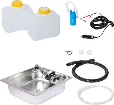 Produktbild von 12V Wasseranlage Miniküche 354x325x100mm Integriert Campingküche Küchenblock Bausatz London