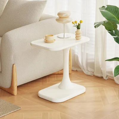 Image de Table basse, table d'appoint, couleur crème, style minimaliste