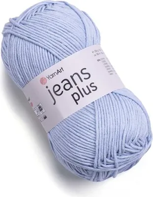 Produktbild von YarnArt Jeans Plus 75 Hellblau – Weiches, Strapazierfähiges Baumwollmischgarn 100g