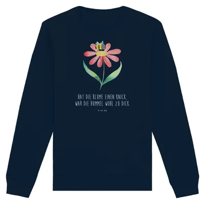 Produktbild von Mr. & Mrs. Panda Baumwoll Pullover Hummel Blume Größe M - French Navy - Geschenk, Natur, Biene, Sweatshirt, Hummeln, Lustige Sprüche, Wespe, Sweater, Pulli