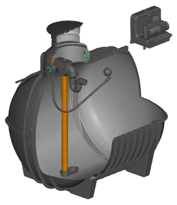 Produktbild von Regenwasser Zisterne 7500 Liter AQUA-RONDO mit Haus-Set