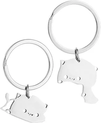 Image de Paire de porte-clés en forme de chats mignons
