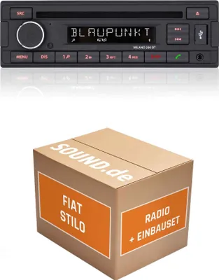 Produktbild von Autoradio Einbaupaket Blaupunkt Milano 200 BT passend für Fiat Stilo | Bluetooth USB