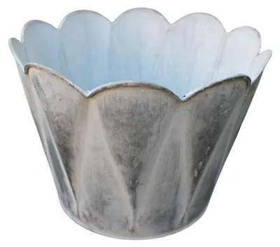 Produktbild von Blumentopf Shabby Chic Vintage Zinkoptik H16cm