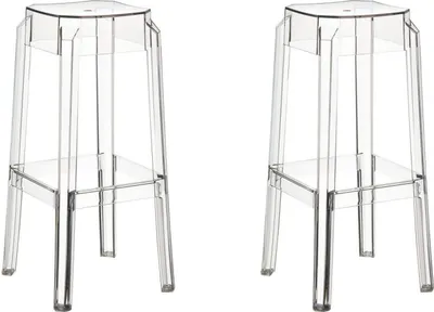 Produktbild von TPFLiving 2er Set Barhocker Faxi Transparent