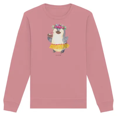 Produktbild von Mr. & Mrs. Panda Bio Baumwoll Pullover Pinguin Kokosnuss Größe XXL - Canyon Pink - Geschenk, Urlaub, Sweatshirt, Sweater, Erholt, Aloha, Pulli, Hawaii