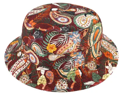 Fiebig Fischerhut Flapper Paisley aus Baumwolle in rot