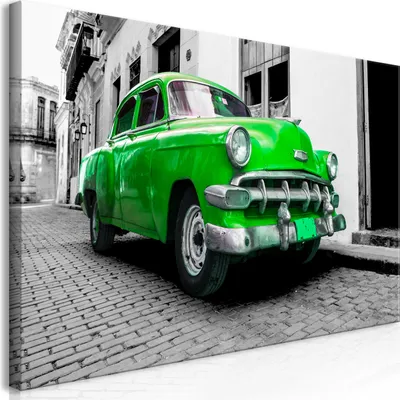 Produktbild von Wandbild Mega XXXL Auto 250x125 cm Einteiliger XXL-Format Kunstdruck zur Selbstmontage Leinwandbilder moderne Bilder DIY Wanddekoration Wohnung Deko Architektur Stadt Vintage i-B-0025-ak-g