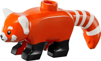 A red panda toy figure.