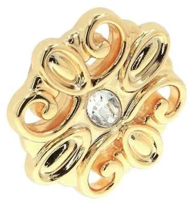 Obrázek produktu pro Kovová úchytka na nábytek, materiál zamak a křišťál, průměr 36 mm x 21 mm, povrchová úprava zlatá