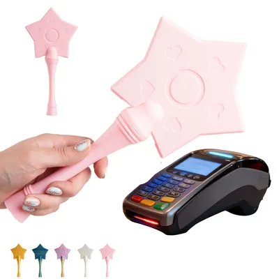 Produktbild von Kartenhalter Zauberstab 30 cm, kontaktloser Sternenstab, EDC, Silk PLA – Sakura-Rosa