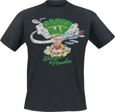 Produktbild von Green Day T-Shirt Uni Welcome To Paradise schwarz L