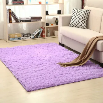 Produktbild von ele ELEOPTION Soft Shaggy Collection Teppich, rutschfeste Kinderzimmermatte Zimmer Teppiche für Kinderzimmer Kinder Spielzimmer Wohnzimmer Schlafzimmer, 60 * 120 cm, lila