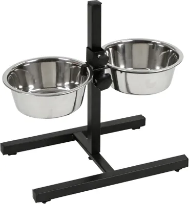Produktbild von Kerbl 82258, Hund, Edelstahl, Edelstahl, Kombinierter Futterautomat mit Tränke für Haustiere, Einfarbig, 2,8 l