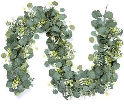 Image de Guirlande d'eucalyptus verte, 4 pièces, pour la décoration de table