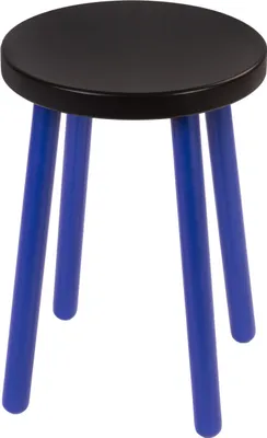 Produktbild von Spec-Wood Hocker Holz - Barhocker Holz - kleiner Hocker - Küchenhocker - Blumenständer Holz - Couchtisch klein - Holz Deko - Pflanzenständer - Hocker Rund - Schwarz / Blau