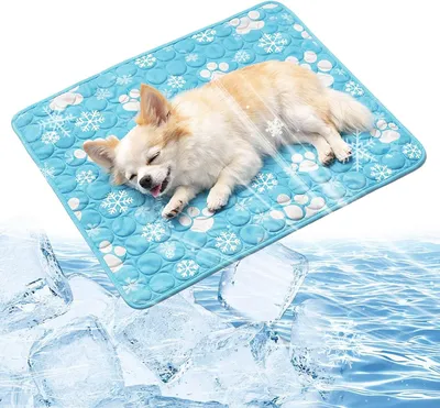Produktbild von Hundemantel Kühlmatte für Hunde, Kühldecke Hund, Haustier-Kühlmatte, Kühlmatte Katze, Hunde-Kühlmatte, Sommer-Kühlmatte für kleine Haustiere (blau, M