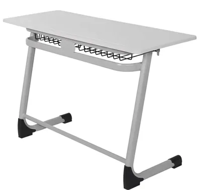 Produktbild von Schulset Modern Ergonomisch Grau Schultisch Grau Stuhl Doppelsitzige
