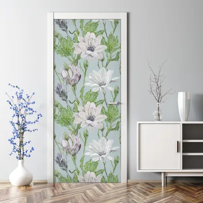 Produktbild von Dekorative Türtapete selbstklebend Klebefolie Türposter Türaufkleber Gänseblümchen 85 x 200 cm