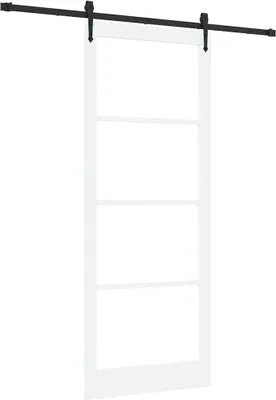 Zdjęcie produktu dla vidaXL Drzwi przesuwne biało-czarne 93 x 232 cm