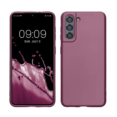 Produktbild von kwmobile Case kompatibel mit Samsung Galaxy S21 Hülle - Schutzhülle aus Silikon metallisch schimmernd - Handyhülle Metallic Lavendel