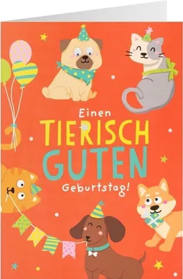 Produktbild von Geburtstagskarte - Einen tierisch guten Geburtstag!