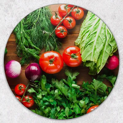 Produktbild von Glas-Herdabdeckplatten Glaskeramikkochfeld-Abdeckung Spritzschutz Glas Runden Schneidebrett fi40 cm - Gemüse