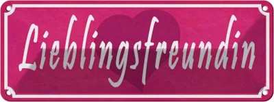 Produktbild von vianmo Blechschild 10x27 cm Lieblingsfreundin Herz Familie Freunde