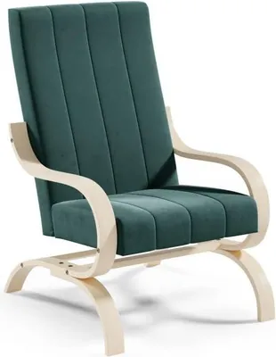Zdjęcie produktu dla LIKMA Butelkowa Zieleń Fotel Otto Finka Do Salonu Z Podłokietnikami Nowoczesny Fotel Wypoczynkowy 64x101x83 cm Do Sypialni Tapicerowany