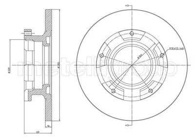 Produktbild von 2x METELLI Bremsscheibe 23-1547 für FORD für TRANSIT MK-7 Kasten 68 8mm 280 0mm