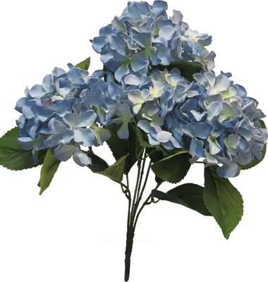 Produktbild von artplants.de Künstliche Blume Hortensie LINJIA auf Steckstab, blau, 45 cm - Deko Blume