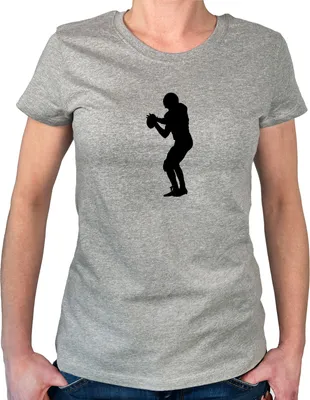 Produktbild von Huuraa Damen T-Shirt American Football Silhouette M Sport Grey Bio Baumwolle Fairtrade Damenshirt Geschenkidee