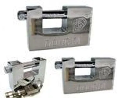 Produktbild von Sicherheits- Vorhangschloss MONOBLOCK 60-100mm Vorhängeschloss Rollgitter Kette