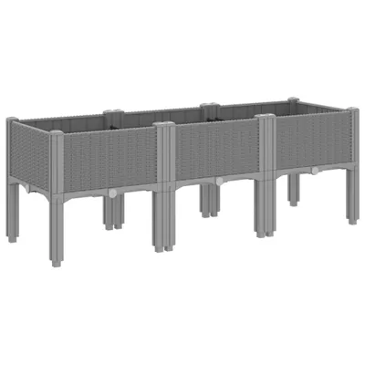 Produktbild von vidaXL Pflanzkasten mit Beinen Hellgrau 120x40x42 cm PP