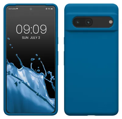 Produktbild von kwmobile Handyhülle für Google Pixel 7 Hülle, für Pixel 7 Case - Hülle Silikon - kabelloses Laden - Blue Reef