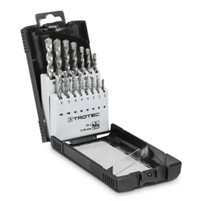 Produktbild von TROTEC 15-teiliges Steinbohrer-Set Kohlenstoffstahl für Granit, Beton, Mauerwerk, Kalksandstein, Natur- und Kunststein