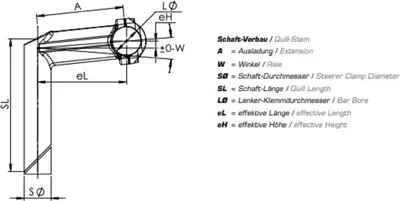 Produktbild von ZOOM Ahead Lenkervorbau Klemmung 25,4 mm Winkel 25° MTB/Trekking Ausladungslänge 110 mm inkl. Fahrradklingel