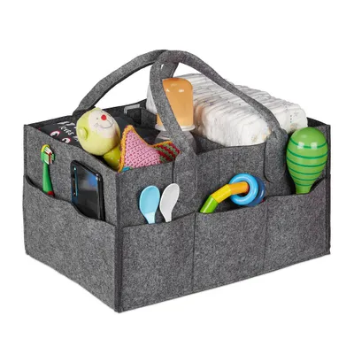 Zdjęcie produktu dla relaxdays 10033027_709 relaxdays Wickeltasche grau