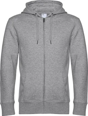 Produktbild von B&C - Kapuzenpullover, Durchgehender Reißverschluss für Herren RW7936 (3XL) (Grau meliert)