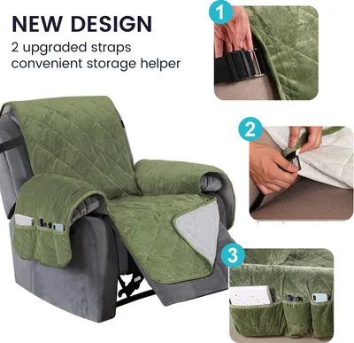 Produktbild von （Olivgrün）Liegeschutzbezug, Schonbezug für Liegestuhl, Liegestuhlbezug für Haustiere, Stuhlbezug für Haustiere, waschbarer Sofa-/Stuhlbezug für Haustiere