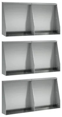 Image de Murs de soutènement : 6 pièces, dimensions 40 x 12 x 50 cm, acier galvanisé, couleur argent