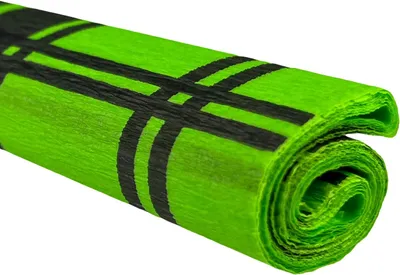 Image de Lot de papier crêpé 50 x 200, quadrillé noir sur fond vert clair, 10 rouleaux - TYMOS