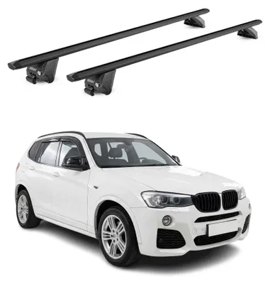 Produktbild von Dachträger Grundtäger für BMW X3 F25 2010-2017 100kg Aluminium Schwarz 2 tlg, KI-generiertes Bild