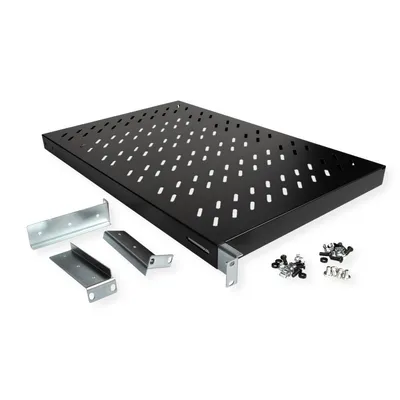 Produktbild von ROLINE 19-Zoll Fachboden 1 HE, verstellbar 700 T 50 kg schwarz