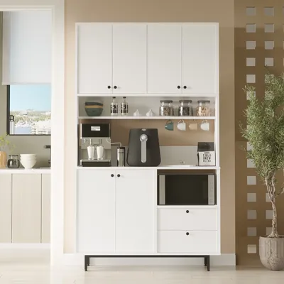 Produktbild von Skye Decor, RE7-W, Mehrzweckschrank, Weiß, 100 % MELAMINBESCHICHTETE SPANPLATTEN, 120 x 35,5 x 205 cm