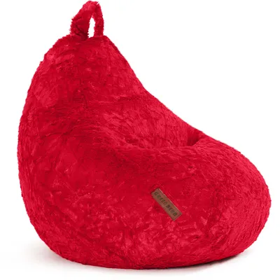Produktbild von Green Bean Plüsch Sitzsack 60x45x45cm - Indoor Sitzkissen mit 120 Liter EPS-Perlen Füllung - Rot