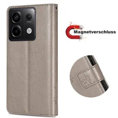 Produktbild von Hülle Xiaomi Redmi Note 13 Pro 5G Handy Tasche Handyhülle Wallet Case Flip Cover Grau